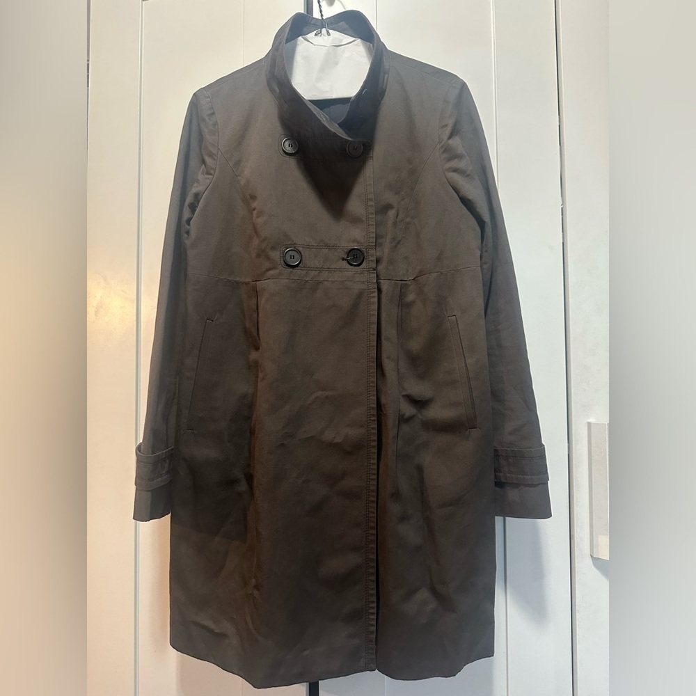 COMPTOIR DES COTONNIERD Chocolate Brown Trench Coat size 36